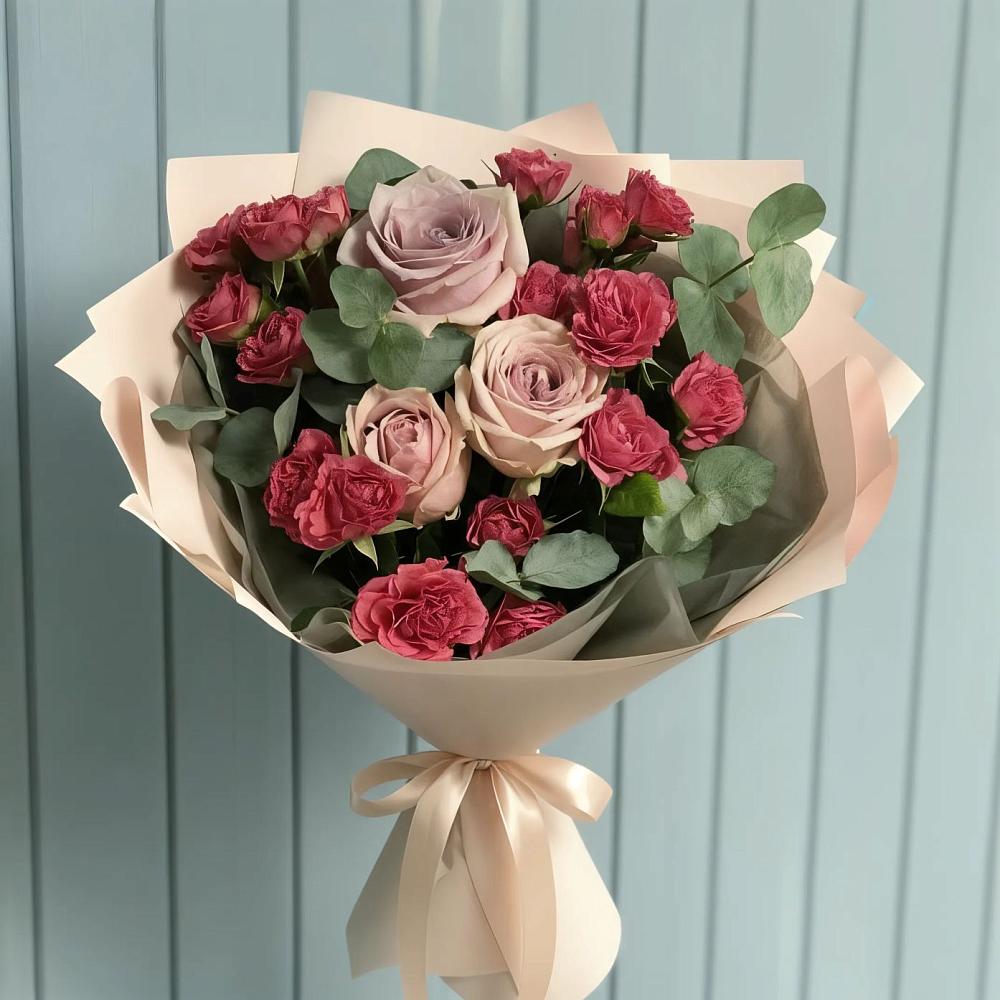 Букет цветов из: Гвоздики и Розы в Солдатской