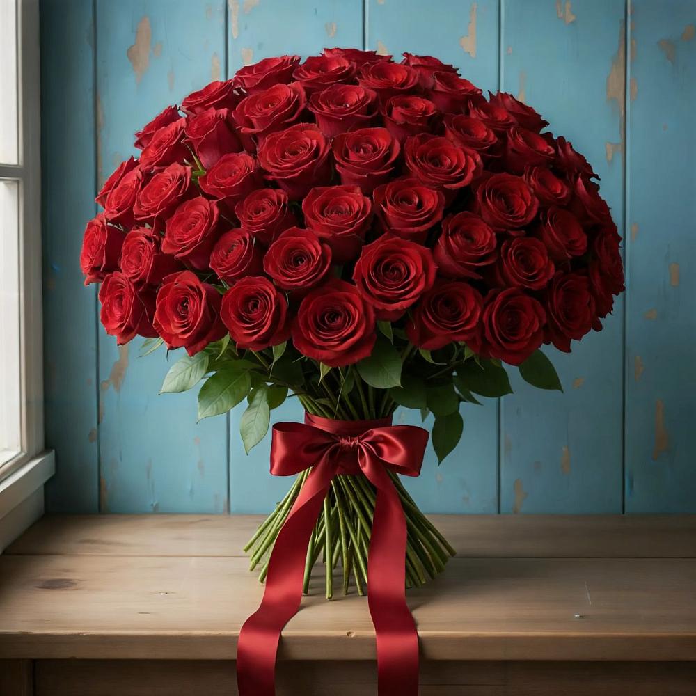 Букет Красные розы Блэк Меджик в Солдатской