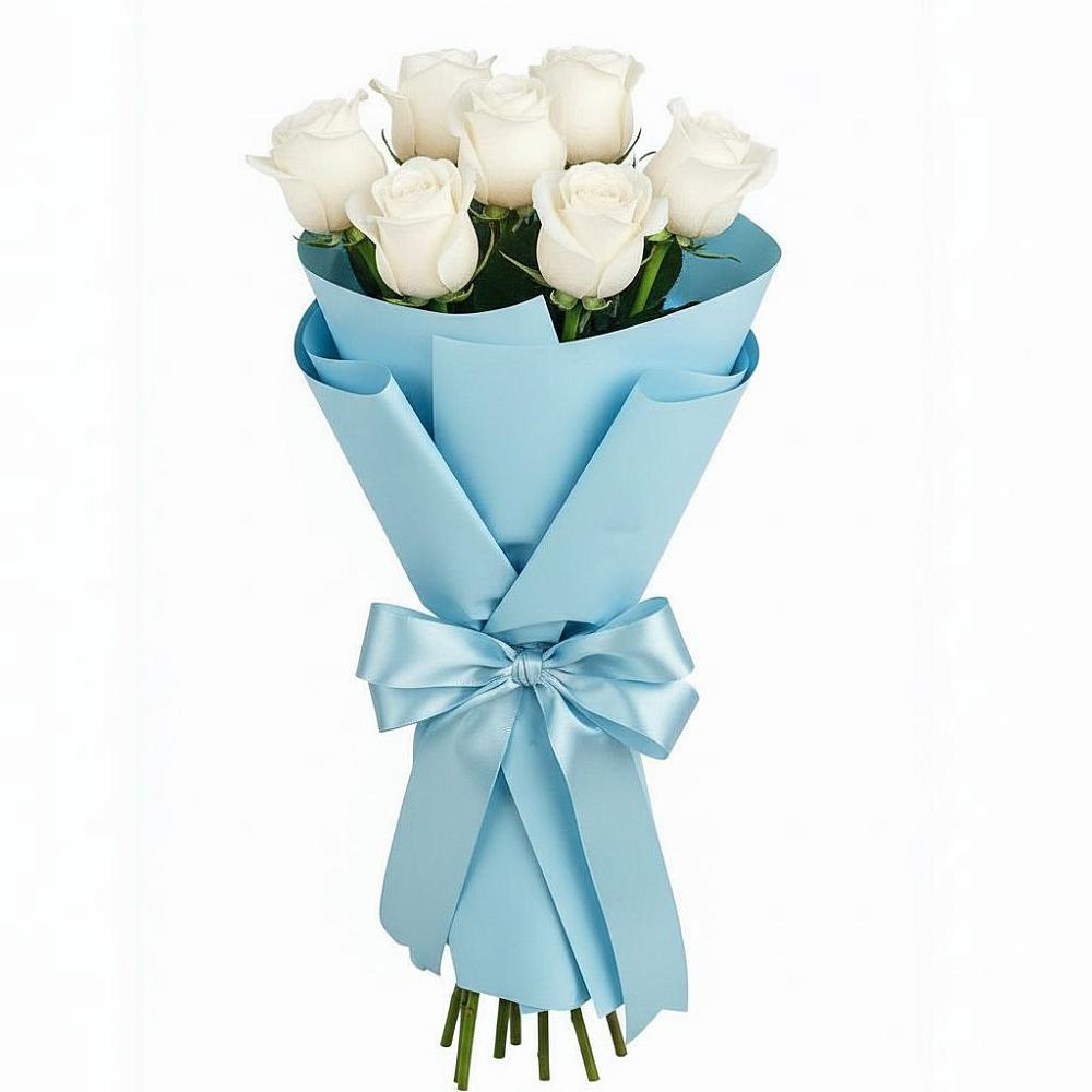 Букет 7 белых роз Проуд в Солдатской
