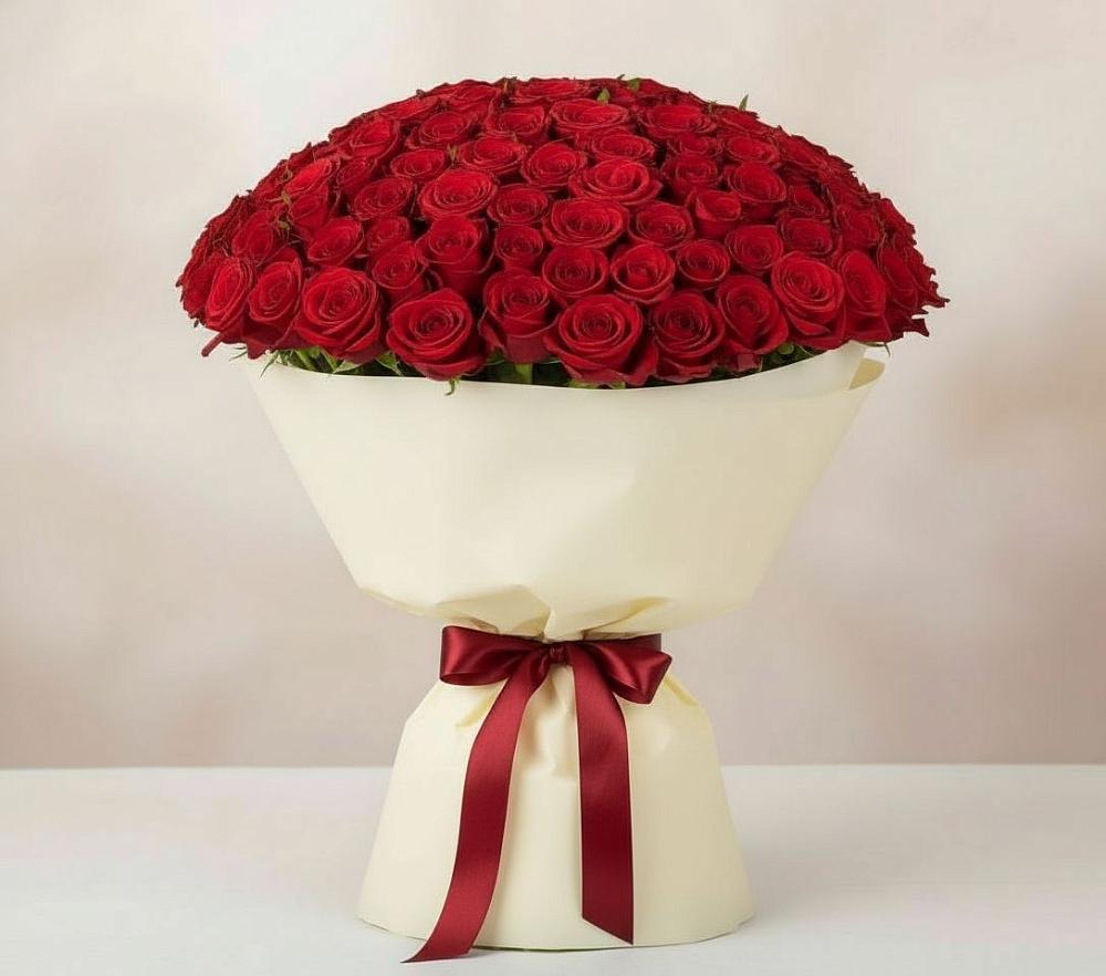 Букет 101 Красная роза Милано в Солдатской