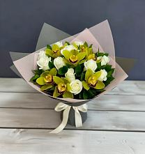 Букет цветов из:  Орхидеи и Розы в Солдатской