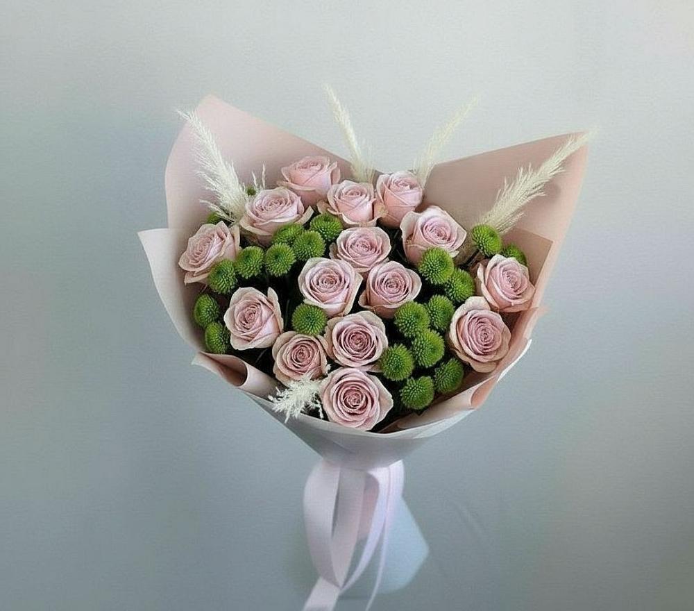 Букет цветов из: Розы и Хризантемы в Солдатской