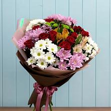 Букет цветов из:  Розы, Хризантемы и Альстромерии в Солдатской