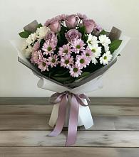 Букет цветов из:  Хризантемы и Розы в Солдатской