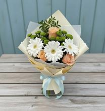 Букет цветов из:  Герберы, Розы и Хризантемы в Солдатской