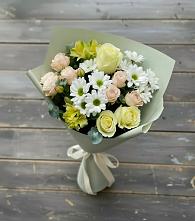 Букет цветов из:  Альстромерии, Розы и Хризантемы в Солдатской