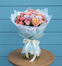 Букет цветов из:  Хризантемы и Розы в Солдатской